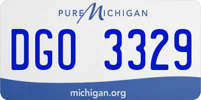 MI license plate DGO3329