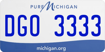 MI license plate DGO3333