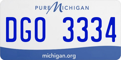 MI license plate DGO3334
