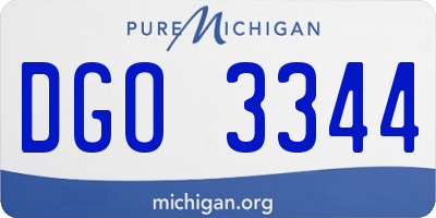 MI license plate DGO3344