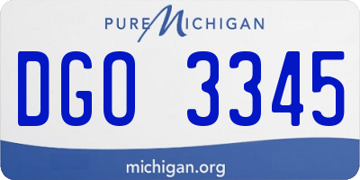 MI license plate DGO3345
