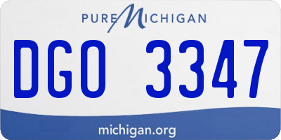 MI license plate DGO3347