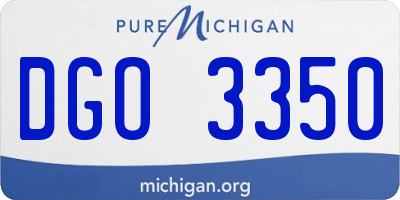 MI license plate DGO3350