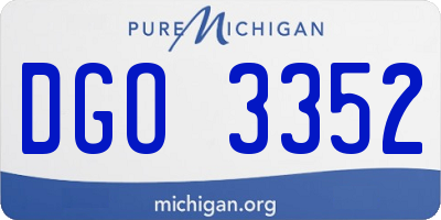 MI license plate DGO3352