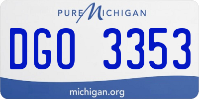 MI license plate DGO3353