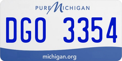 MI license plate DGO3354