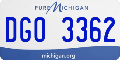 MI license plate DGO3362