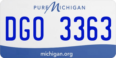 MI license plate DGO3363