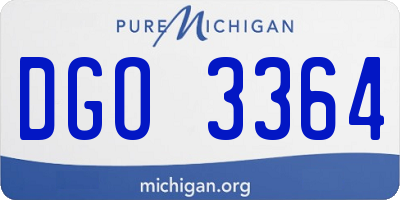 MI license plate DGO3364