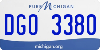 MI license plate DGO3380