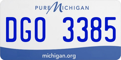 MI license plate DGO3385