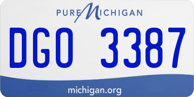 MI license plate DGO3387
