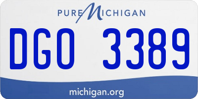 MI license plate DGO3389