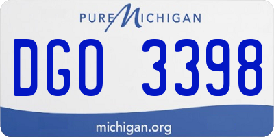 MI license plate DGO3398