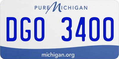 MI license plate DGO3400