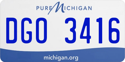 MI license plate DGO3416