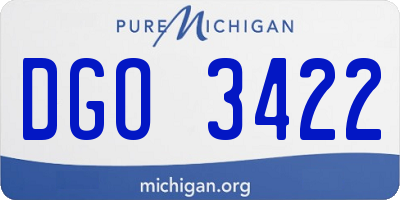 MI license plate DGO3422