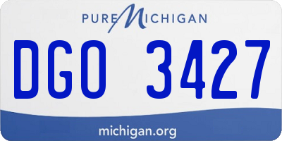 MI license plate DGO3427