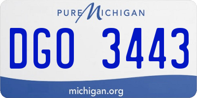 MI license plate DGO3443