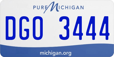 MI license plate DGO3444