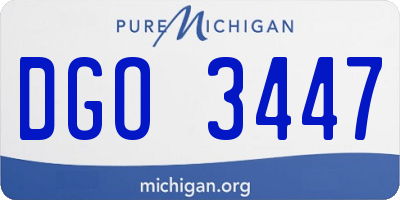 MI license plate DGO3447