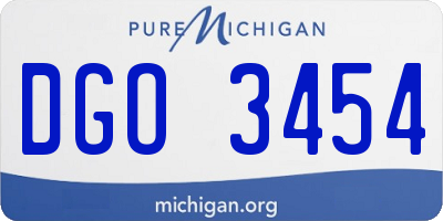 MI license plate DGO3454