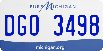 MI license plate DGO3498