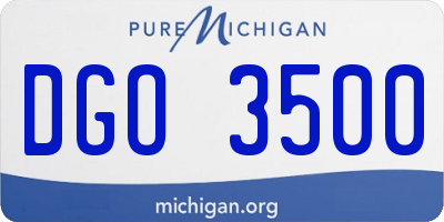 MI license plate DGO3500