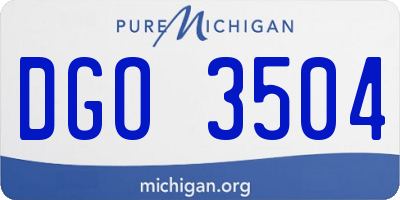 MI license plate DGO3504
