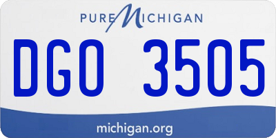 MI license plate DGO3505