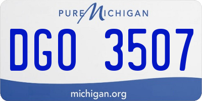 MI license plate DGO3507