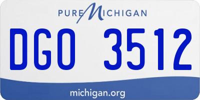 MI license plate DGO3512
