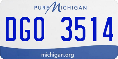 MI license plate DGO3514