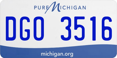 MI license plate DGO3516