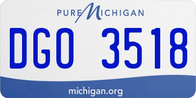 MI license plate DGO3518