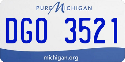 MI license plate DGO3521