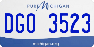 MI license plate DGO3523