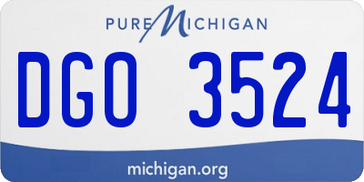 MI license plate DGO3524