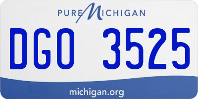 MI license plate DGO3525