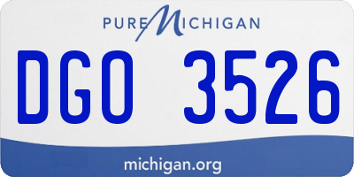 MI license plate DGO3526