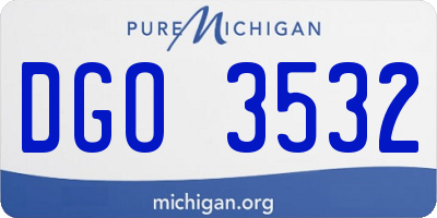 MI license plate DGO3532