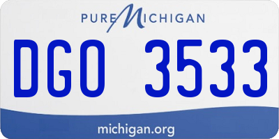 MI license plate DGO3533