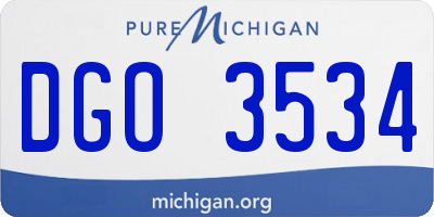 MI license plate DGO3534