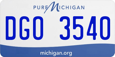 MI license plate DGO3540