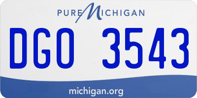 MI license plate DGO3543