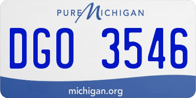 MI license plate DGO3546
