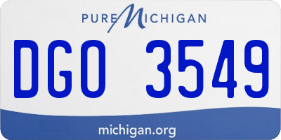 MI license plate DGO3549