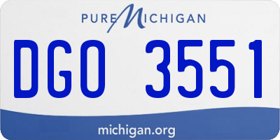 MI license plate DGO3551