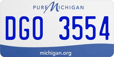MI license plate DGO3554