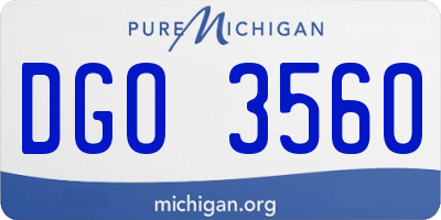 MI license plate DGO3560